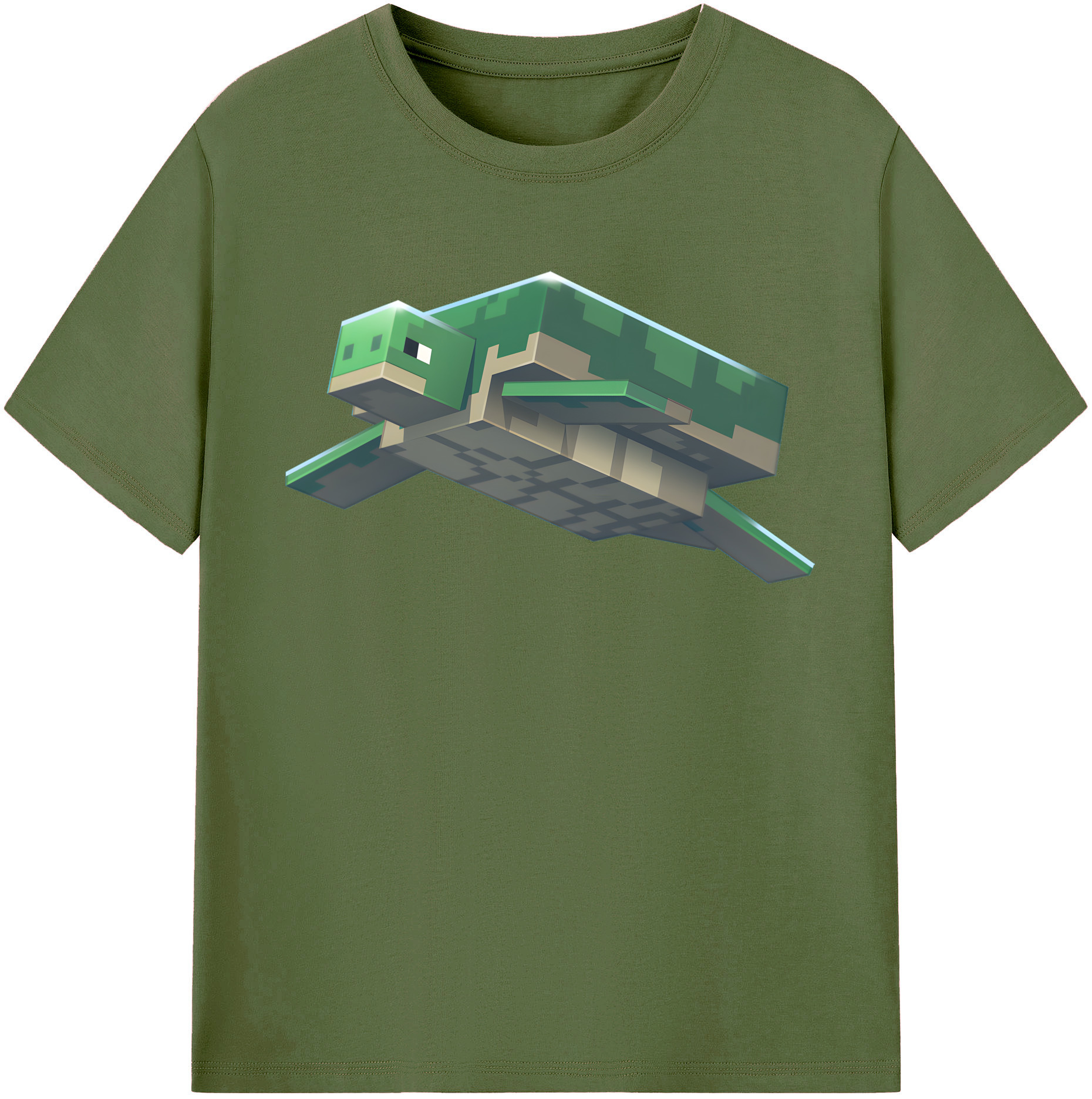 （画像用） マインクラフト ブロックの世界 Minecraft MC Block world 綿100％半袖Tシャツ（フロントプリント）